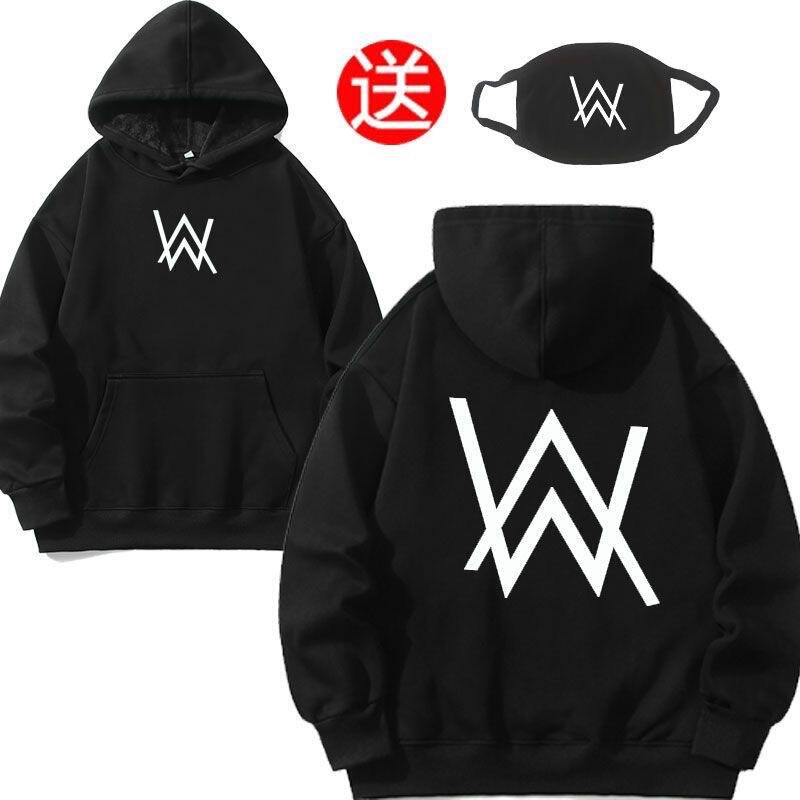 Alan Walker Alanwalker Jiahao's Same Trendy Autumn and Winter New Hooded Handsome Clothes Black Sweatshirt