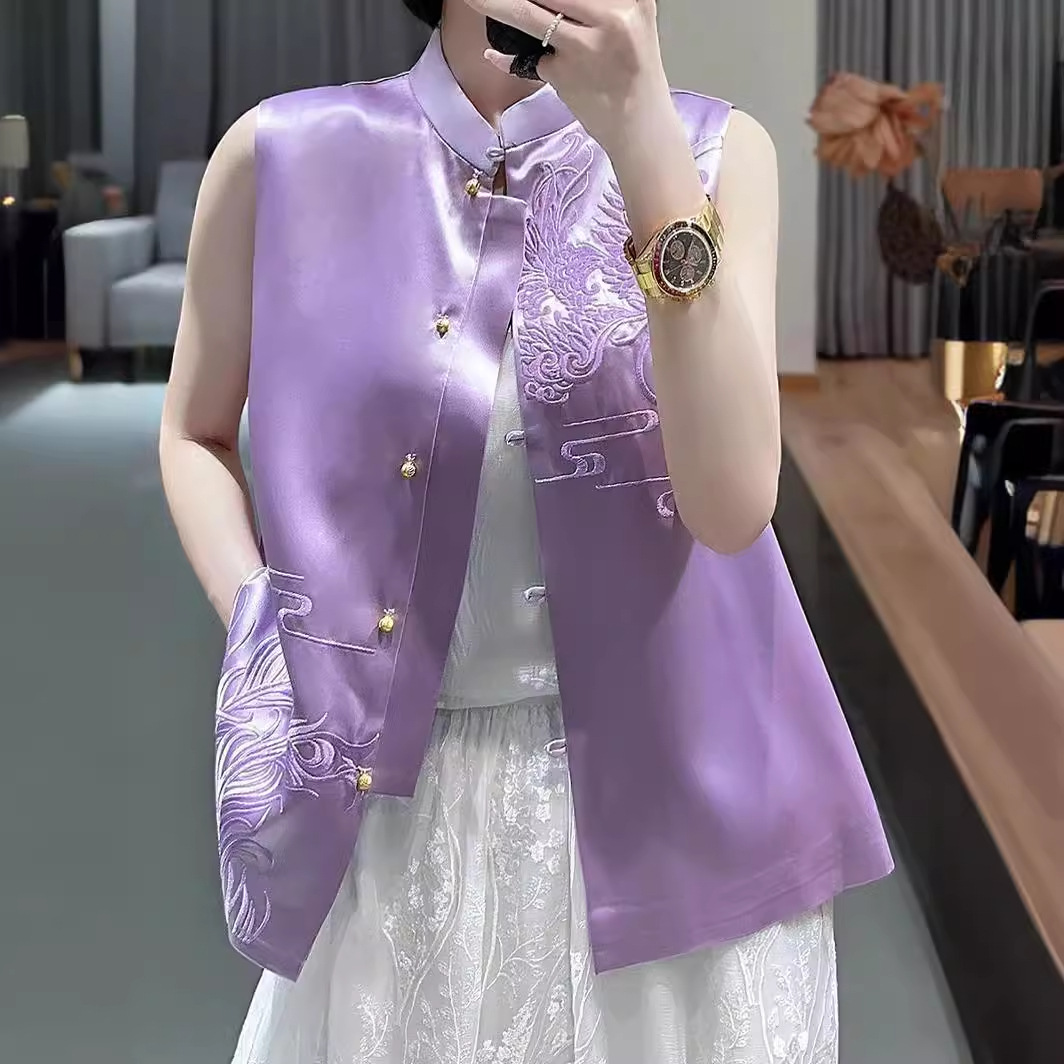 Nuevo estilo chino superior Tang traje hanfu mujeres 2023 nuevo adulto verano cheongsam chaleco estilo chino abrigo image 1