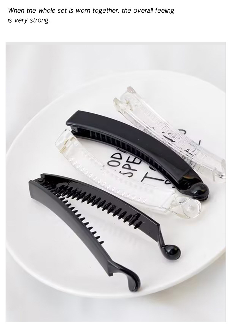 Hair Clips Round Straight Hair Clips Hair Barrettes Elegant Hair Clips Korean Simple Large Banana Clips Vertical Clips Banana Clips Claw Clips