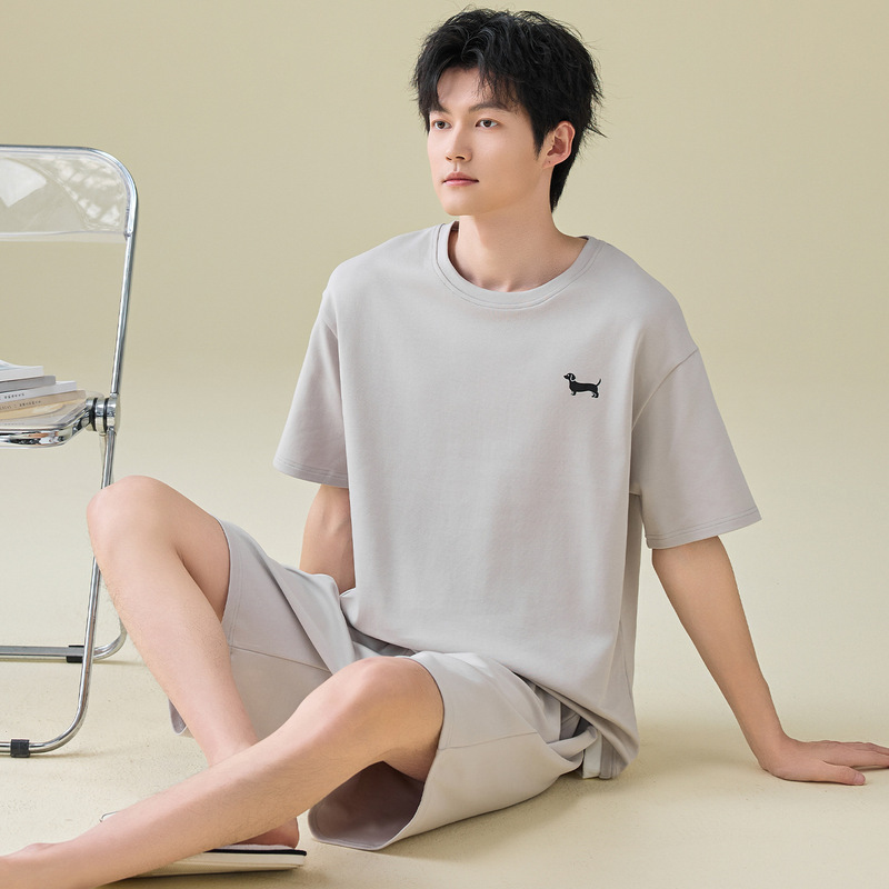 100% Pure Cotton Pajamas for Men, Summer Short-Sleeved Shorts, 2026 New Style, Plus Size Casual Cotton Home Wear Set