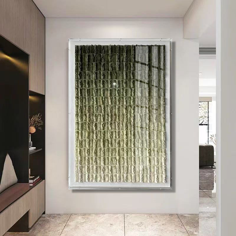 现代简约抽象纹理装置画客厅玄关手工纸立体亚克力样板间抽象挂画