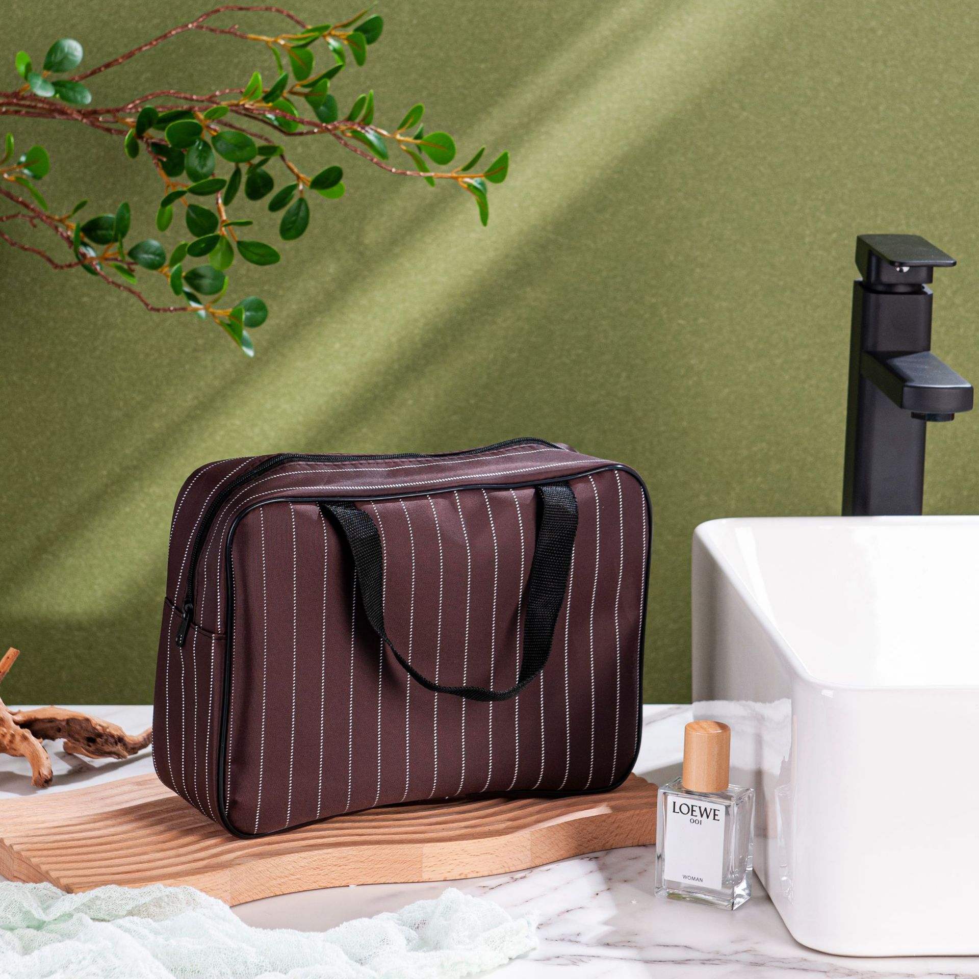 Nueva bolsa de lavado engrosada baño maquillaje fitness almacenamiento viaje rayas mujeres hombres bolsa universal fábrica al por mayor