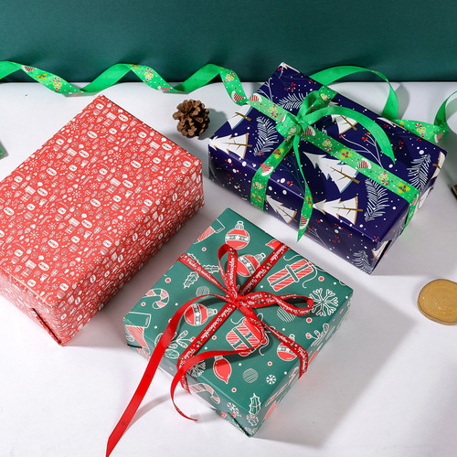 Packaging paper Christmas gift paper gift bunch box packaging new cross-border thick in stock wholesale custom