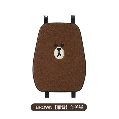 Seat cushion, seat cover Plush Single-Piece Warm Car Mat Lamb - lambskin-backrest-brown-model