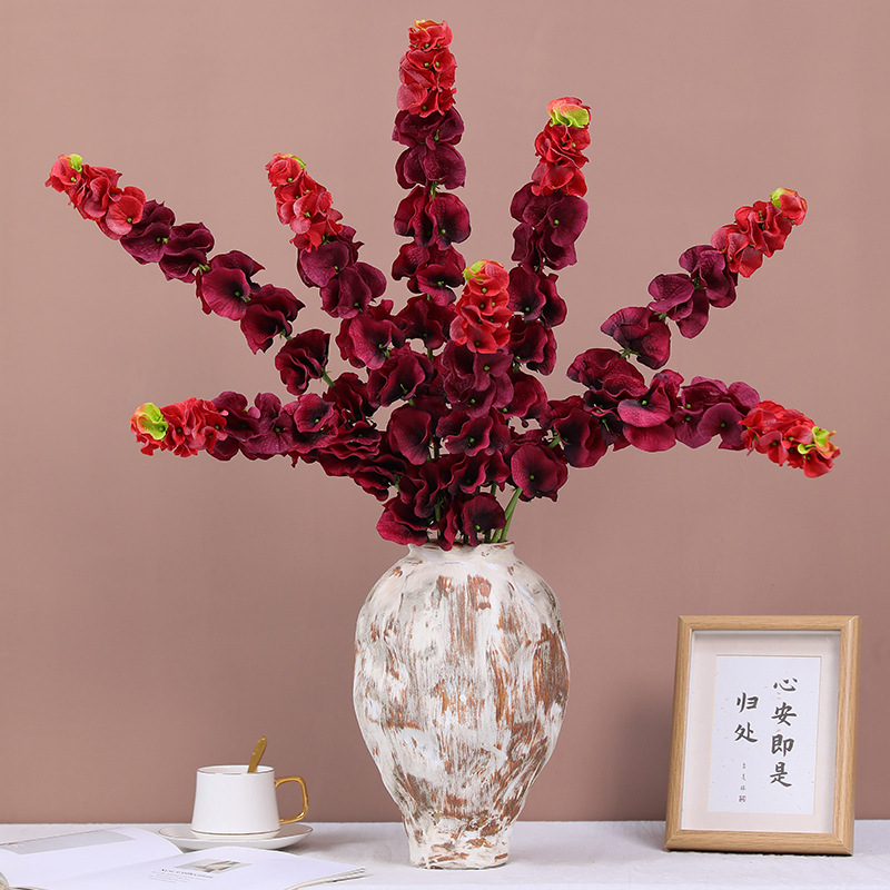 Simulated High-Quality Single-Branch Shell Flower Collar Flower Simulation Plant Engineering Soft Decoration Home Living Room Fake Flowers Wholesale