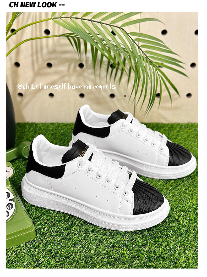Weiße Shell Toe Sneaker Für Herren Leichte Koreanische Sneaker_voghion.com