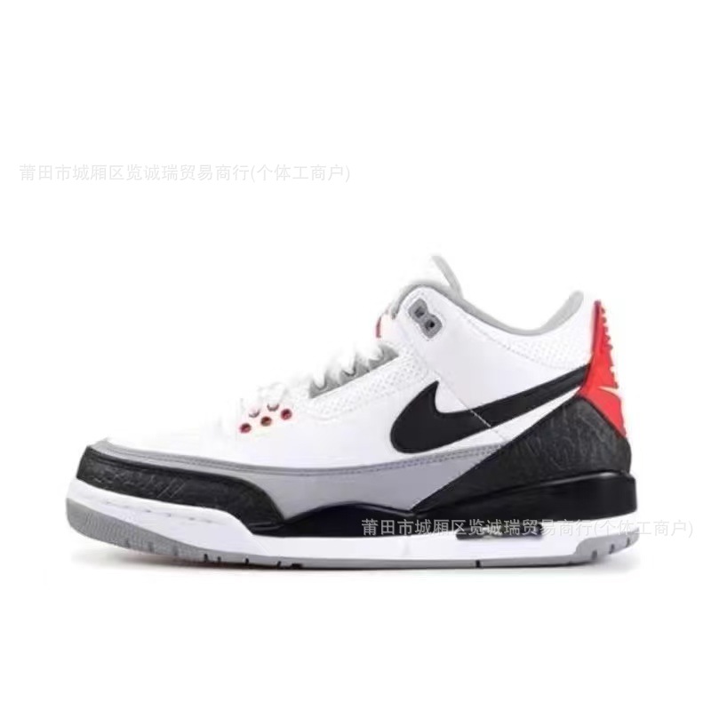 Comercio exterior Putian zapatos aj3 zapatos de baloncesto Fujiwara Hao North Carolina zapatos de cemento azul y blanco para hombres y mujeres zapatos de carrera de suela gruesa