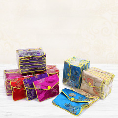 High-end jewelry pouch, zipper bag, silk brocade pouch jewelry packaging bag wholesale jewelry bag