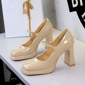 9979 European and American style sexy waterproof platform thick heel super high heels women's shoes square toe shal