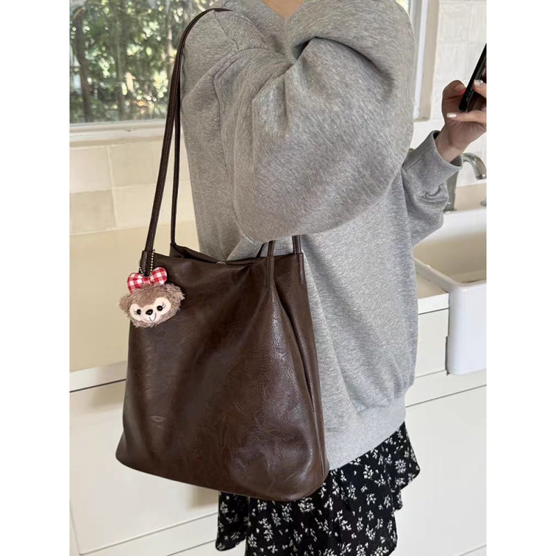 (2개) 한국식 심플 올 매치 백 여성 가을 겨울 새로운 패션 토트 백 틈새 어깨 가방 클래스 통근 핸드백