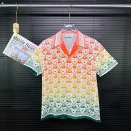 欧货夏季新款 Ca短袖衬衫男女同款3D数码印花夏威夷衬衣开衫外贸