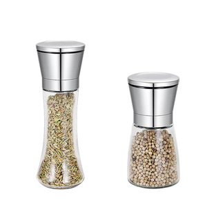 Customized 304 Stainless Steel Grinder Black Pepper Household Manual Sesame Grinding Bottle Seasoning Jar Freshly Ground Sea Salt