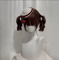 熊のニャン【ハニーの少ないロリの宝】短いカールの長い鬢の角の小さい頭は回転してかわいいロリのLolitaのフルヘッドカバー式です。