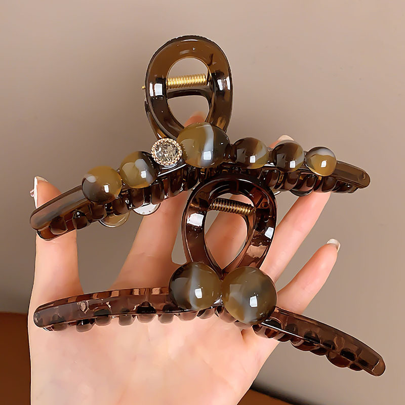 ハイエンド 2025 新しいスタイルの女性のヘアクリップ女性の後頭部大型レトロな秋と冬のサメクリップ気質帽子|undefined