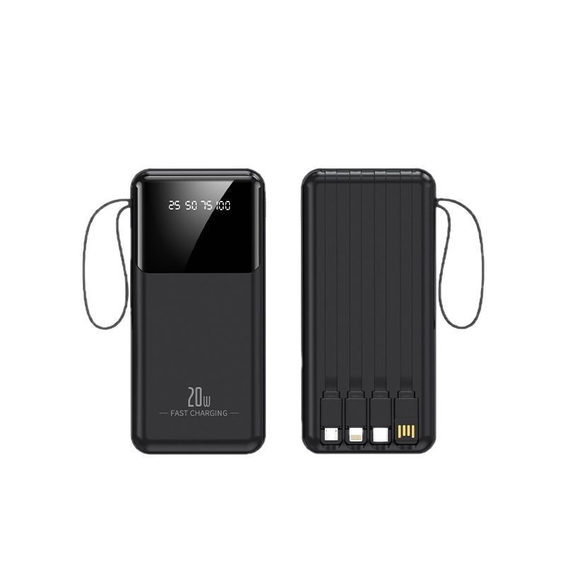 国境を越えた超薄型大容量携帯充電宝20000ミリアンペア自帯線急速充電移動電源印刷ロゴ|undefined