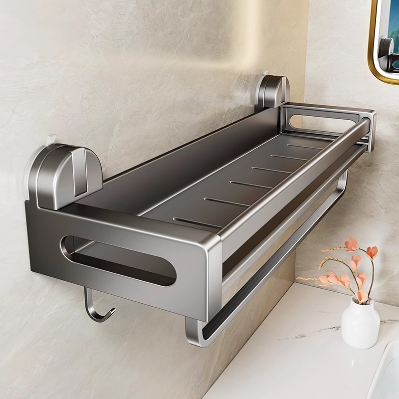 Bathroom Suction Cup Storage Rack Bathroom Wall-Mounted Punch-Free Washbasin Wall Hanging Rack Bathroom Storage Rack