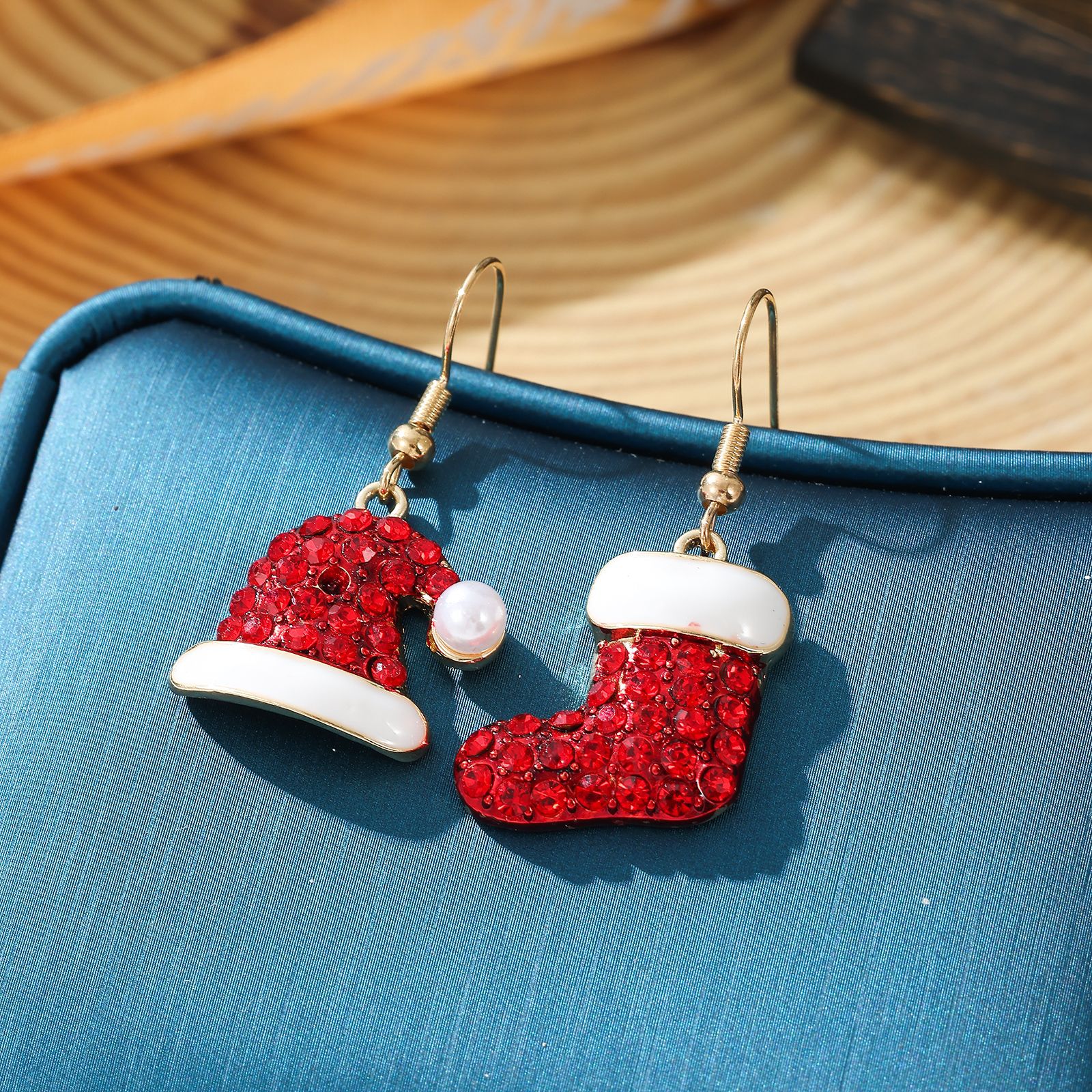 Christmas Tree Snowflake And Bell Drop Earrings With Diamonds_voghion.com