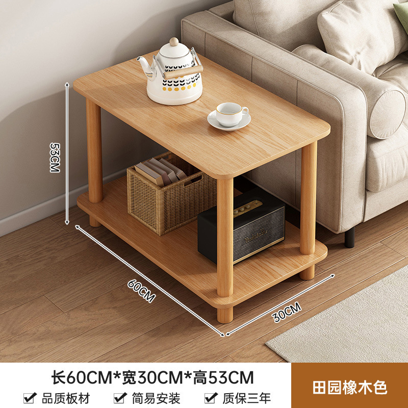 ソファサイドテーブル、シンプルな二層コーヒーテーブル、小さなテーブル、シンプルな賃貸住宅、家庭用の小さなベッドサイドテーブル、収納ラック|undefined