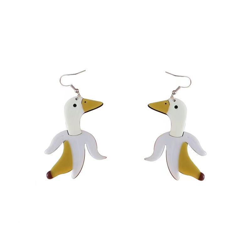 1 Pair Cute Exaggerated Banana Duck Arylic Drop Earrings display picture 1