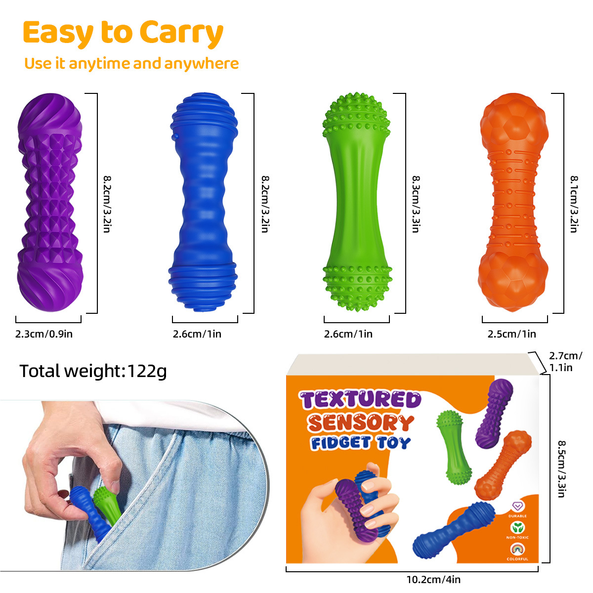 Amazon transfronterizo nuevos juguetes sensoriales para niños sensoriales barra de textura creativa descompresión juegos de juguetes de silicona al por mayor