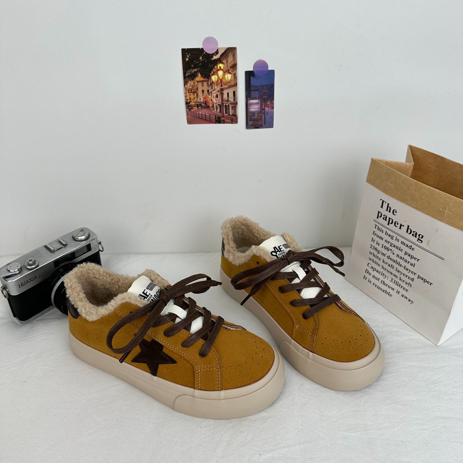 CKN viento de puerto de vello estrellas zapatos sucios de moda coreana de suela gruesa aumentada zapatos de skate casuales de moda 6603