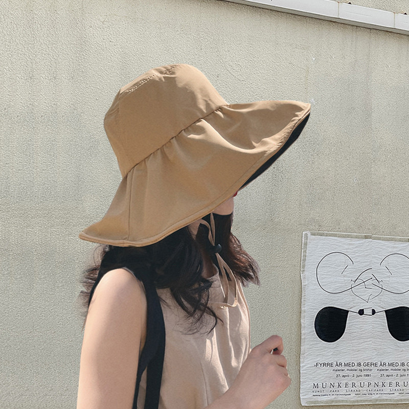 特大つば日焼け止め帽子海辺抗 UV upf50 + 日よけ帽子折りたたみビニール漁師帽子女性用|undefined