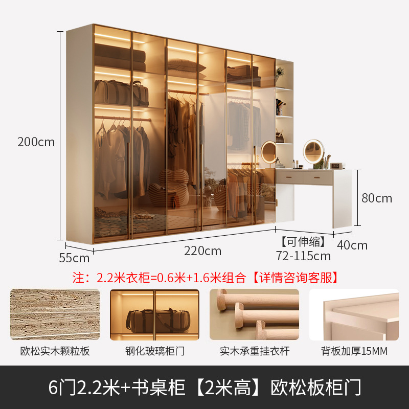 6 doors 2.2 meters + desk cabinet 2 meters high