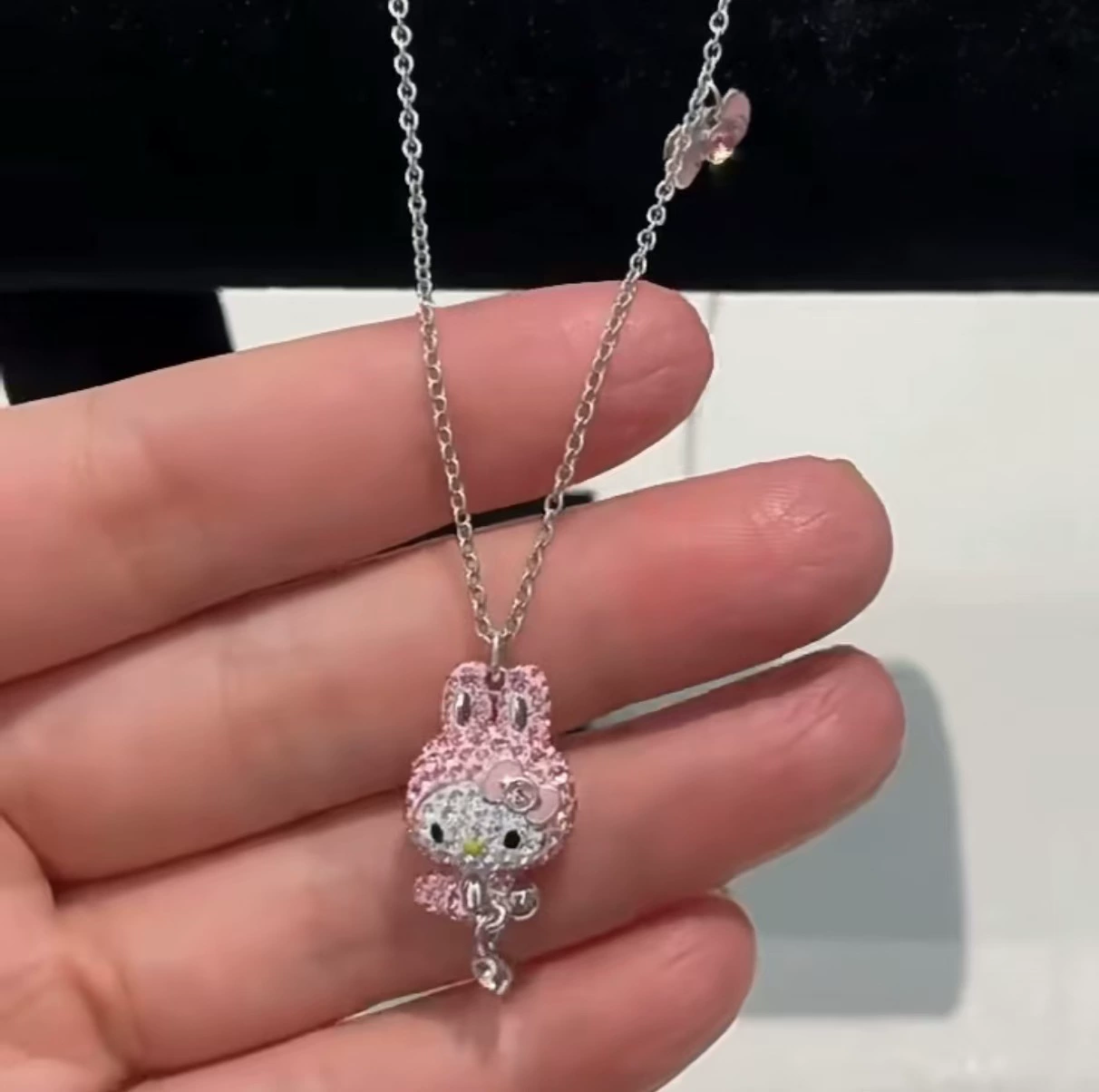 Ожерелье (Hello Kitty) MZ-00201, розовый кулон «кролик», легкая люксовая стиль