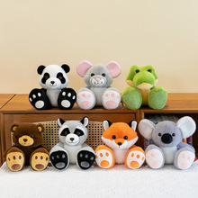卡通大脚动物园毛绒玩具儿童安抚鳄鱼公仔熊猫纪念品棕熊摆件批发