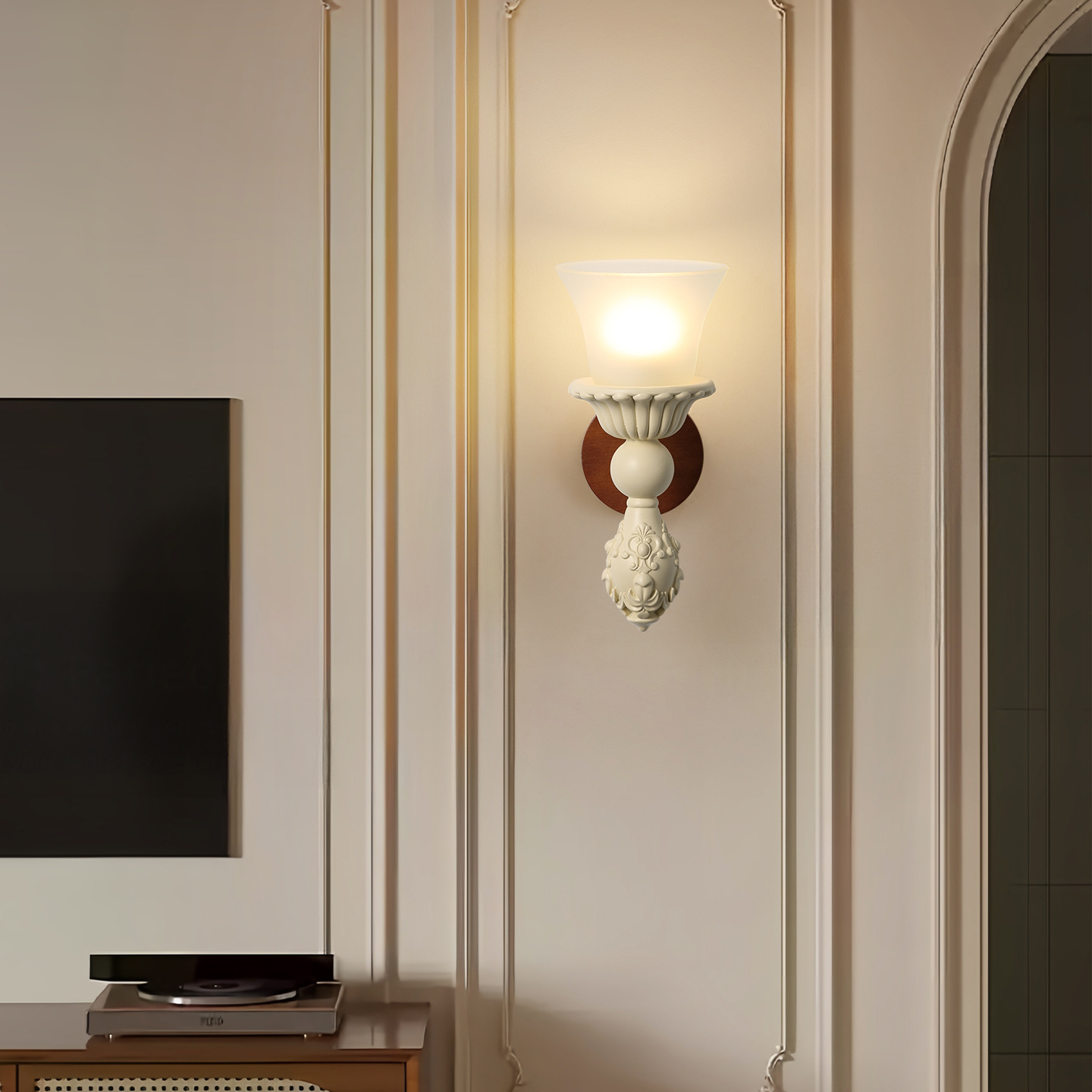 Luz de pared en relieve francés retro