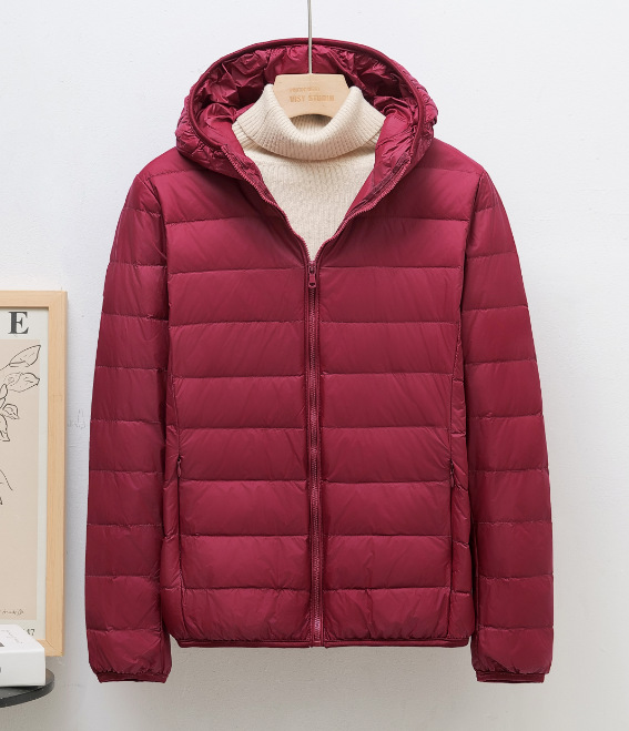 Burgundy women's hooded