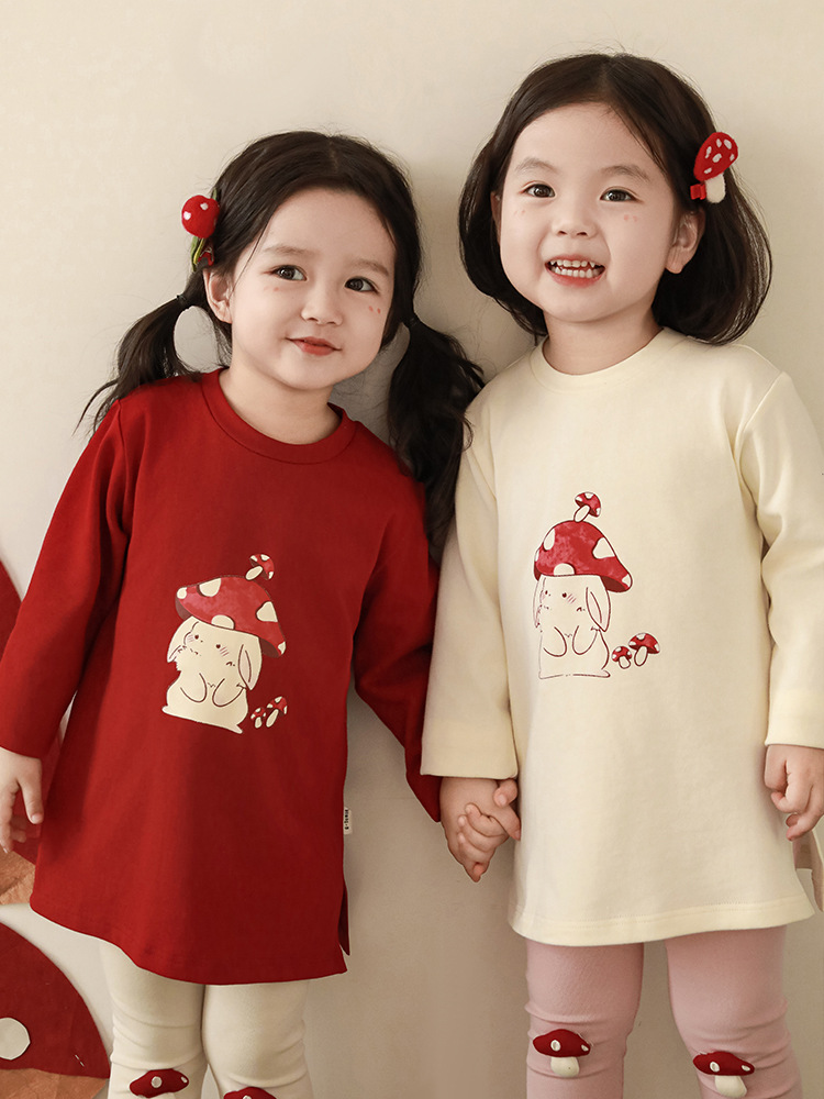Qiu Duo Meng-mallas con forma de seta para niña, pantalones de moda para niño, estilo coreano, primavera y otoño, 2025