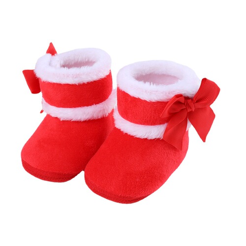  New Autumn/Winter Baby Shoes for 0-1 Year Olds, 3-6-7-9-11 Month Soft Sole Learning to Walk Shoes with Large Bow Ties