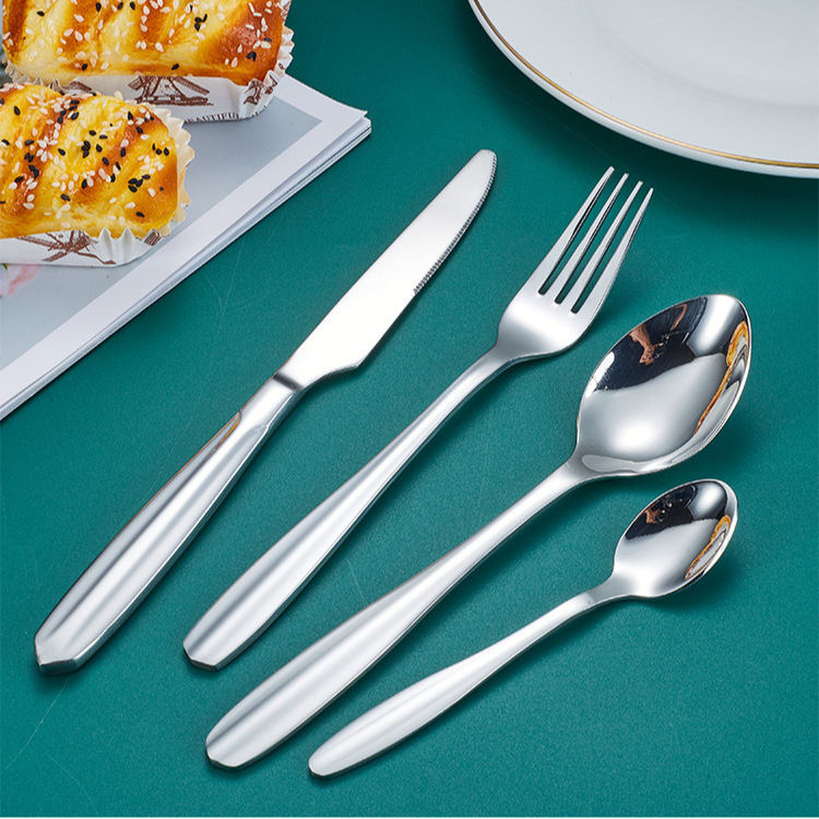 304ステンレス食器鏡面研磨光沢ナイフフォークスプーンホテル食器卸売りレストランステーキナイフフォークスプーン|undefined