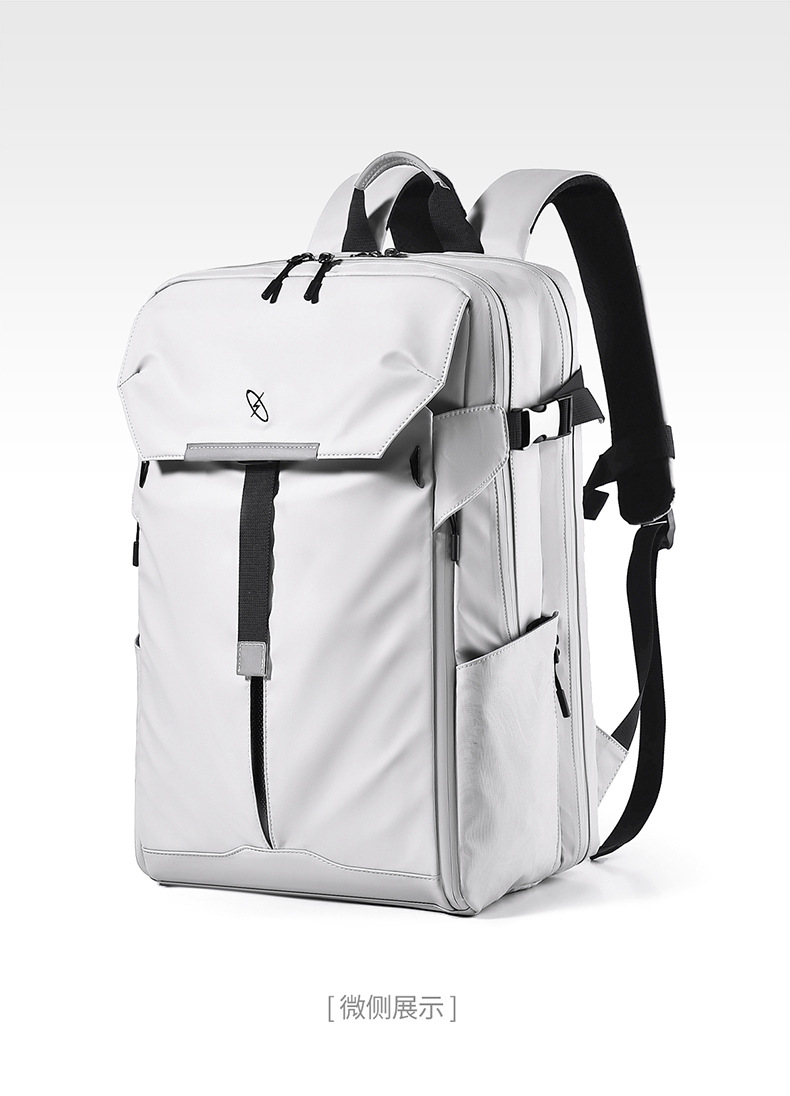 New Dual Shoulder Backpack for Men Fashion Travel Backpack with Reflective Strips Trendy Functional Large Capacity Motorcycle Laptop School Bag