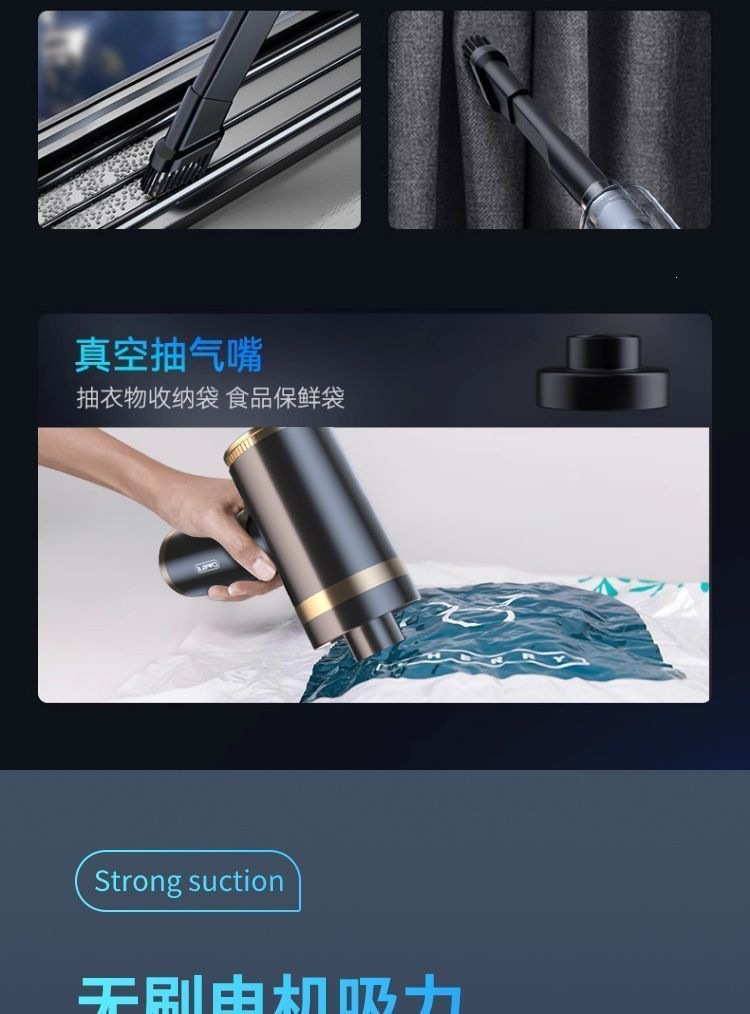 Kafeile Car Vacuum Cleaner, Wireless Charging, Dual-use for Suction and Blowing, Small Handheld for Home and Car, High Power