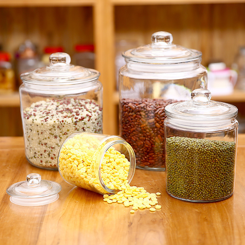 杂粮储物罐  玻璃瓶厨房收纳带盖密封罐透明食品五谷豆类茶叶泡酒