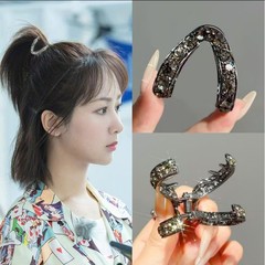 高馬尾固定神器クリップ女後頭部半髪飾り高級感水ドリルクリップサメクリップ