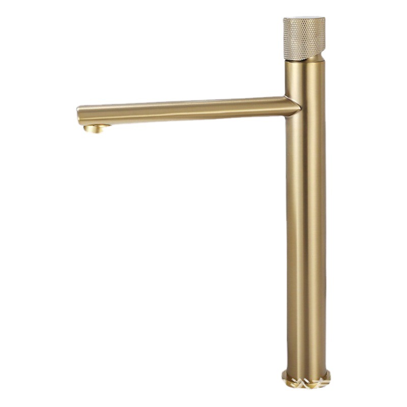 Grifo Mezclador para Lavabo Giratorio 360° de Cobre con Acabado Cepillado