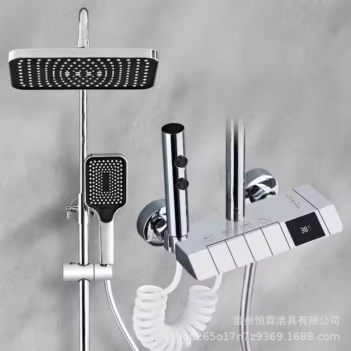 外贸恒温数显淋浴花洒套装家用卫生间雨淋沐浴器智能洗澡花洒套装|undefined