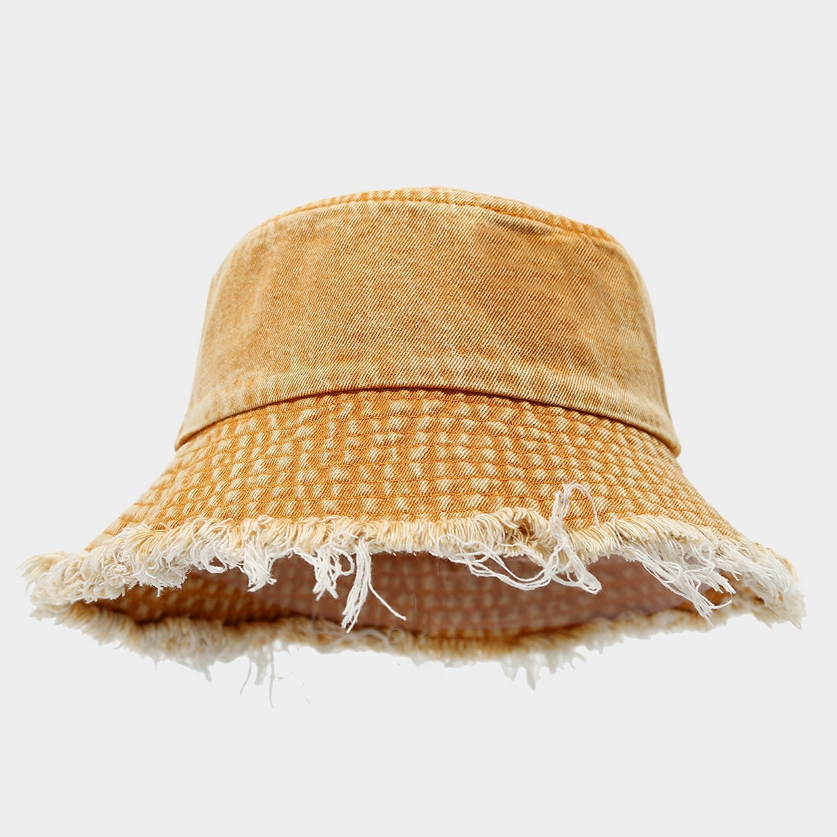 Marca de moda viejo sombrero de pescador de mezclilla sin filo moda de la calle de primavera y verano tablero de luz lavada sombrero de lavabo grande sombrero de mujer