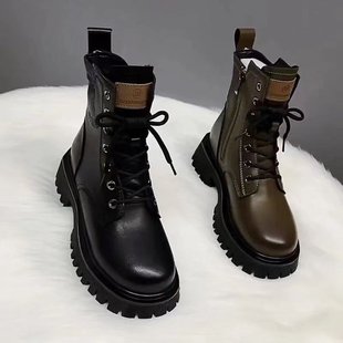 2024 New Arrival Martin Boots Women's British Style New Arrival Thick-soled Spring and Summer Single-layer Boots Fashionable All-match Internet Popular Short Boots