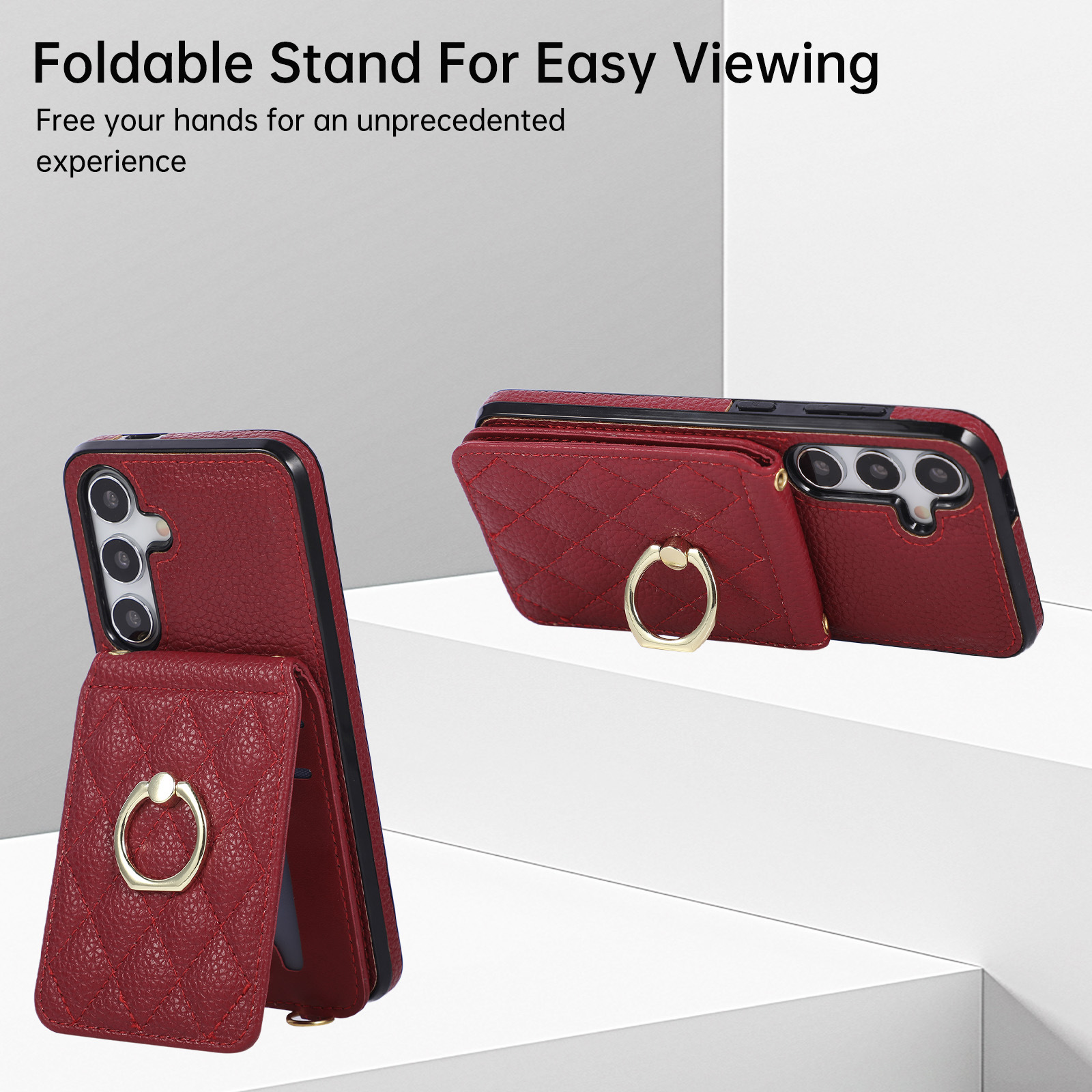 Funda de cuero con correa para colgar y tarjetero samsung s25 a56_voghion.com