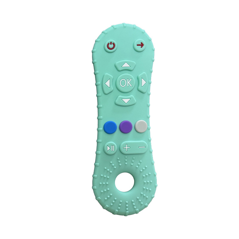 Transfronterizo bebé control remoto goma de dibujos animados masticación varilla de dentición infantil de grado alimenticio alivio del dolor de las encías varilla de molar