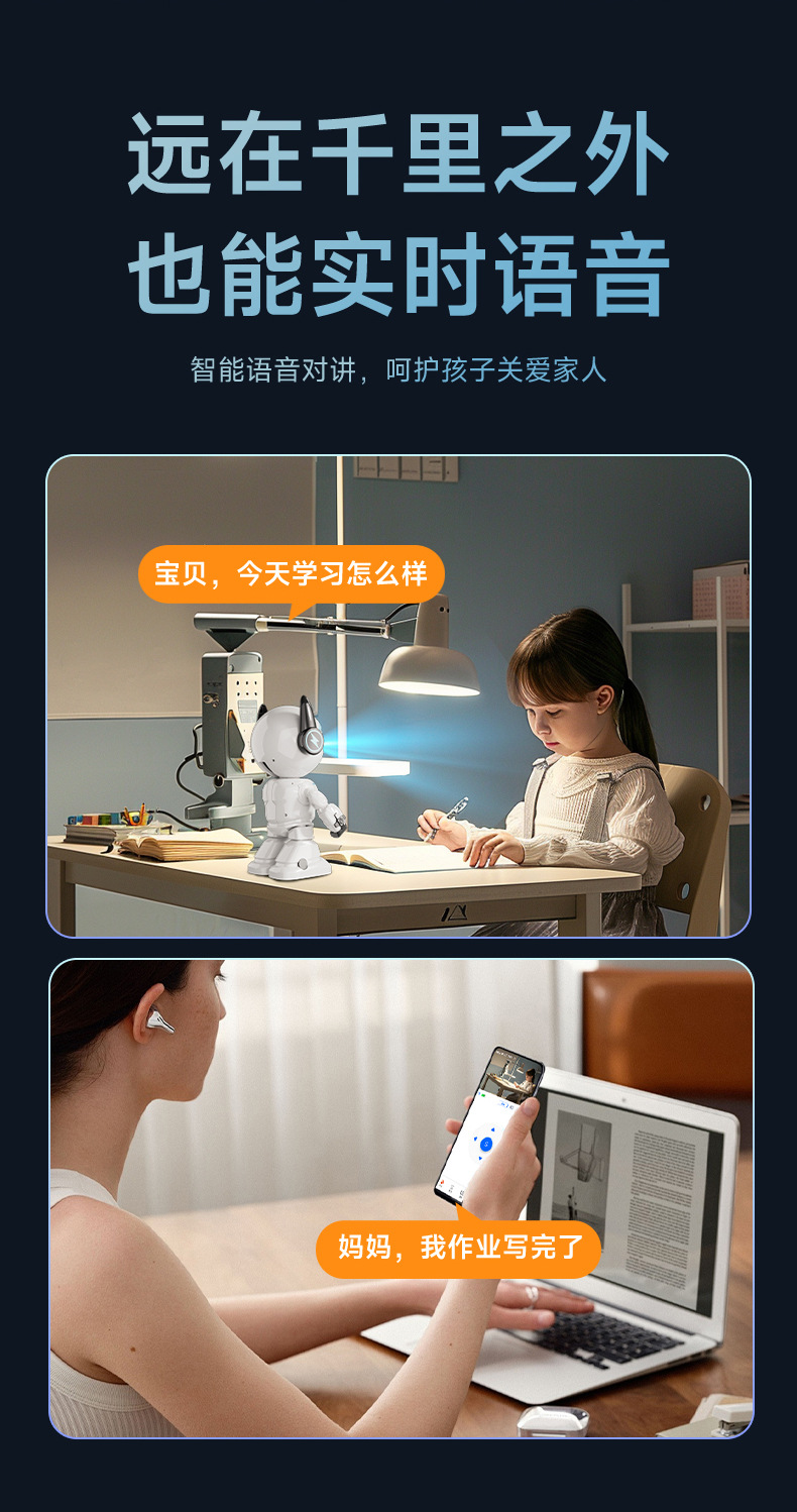 Human body automatic tracking smart robot surveillance camera 5G WiFi home remote network monitor infrared