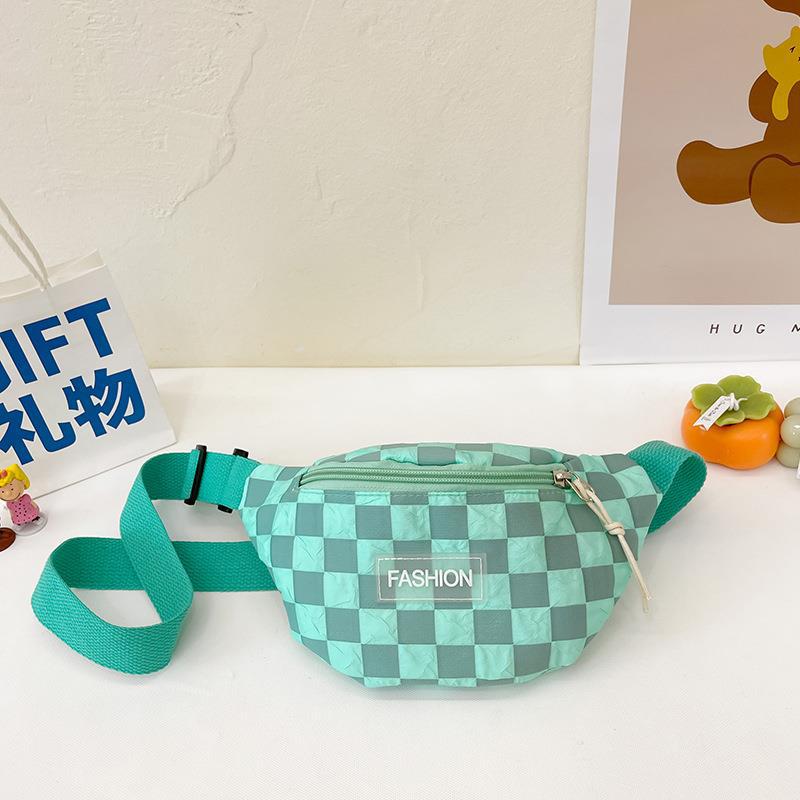 Nuevo estilo tablero de cuadros estilo occidental chico bolsa de mensajero de los niños de moda fresco bolsa de viaje pequeña mochila chica lienzo bolsa de pecho