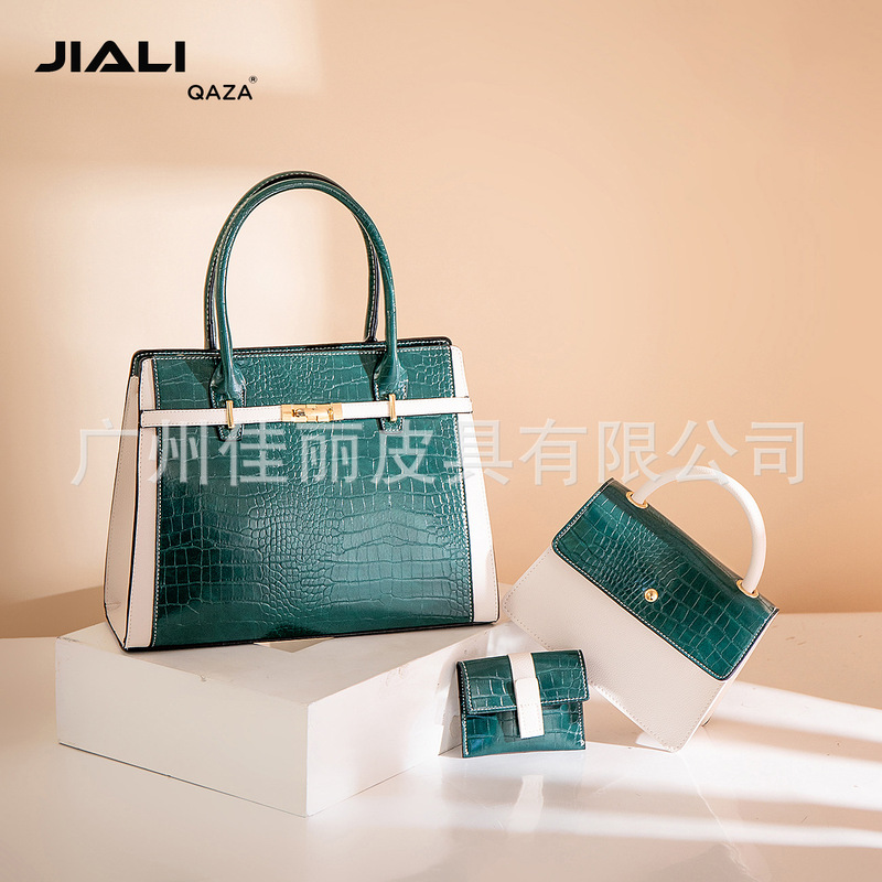 QAZA luxury high quality mother and child bag 2023 designer new fashion PU leather women's handbag three-piece set QAZA luxury high quality mother and child bag 2023 designer new fashion PU leather women's handbag three-piece set