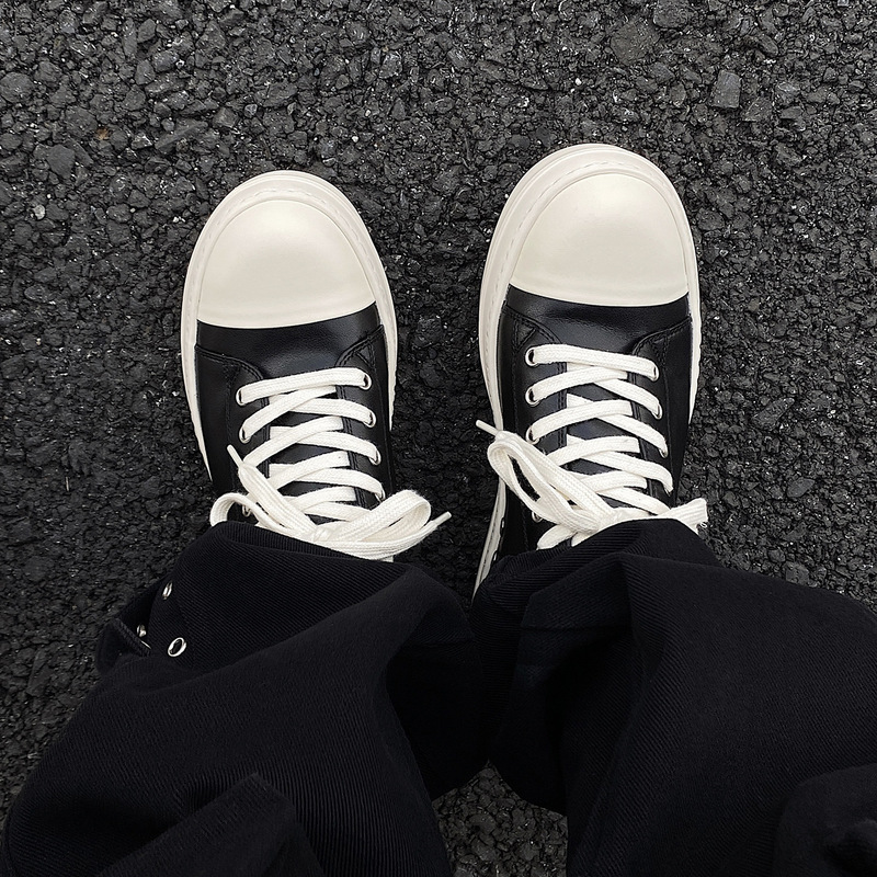 High-End Version Ro Men's Low-Top Genuine Leather Thick-Soled Height-Increasing Milk-Scented Dark Retro Versatile Casual Sneakers Trendy High-End Version Ro Men's Low-Top Genuine Leather Thick-Soled Height-Increasing Milk-Scented Dark Retro Versatile Casual Sneakers Trendy