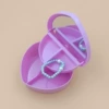 Light purple heart -shaped dual -layer solid strap mirror