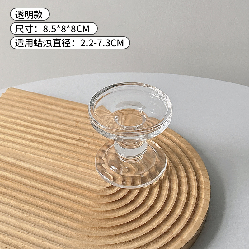 デスクトップ装飾品、家の装飾、ハイエンドの軽い豪華な雰囲気のガラスキャンドルホルダー、ヨーロッパのレトロなローマ柱キャンドルホルダー|undefined